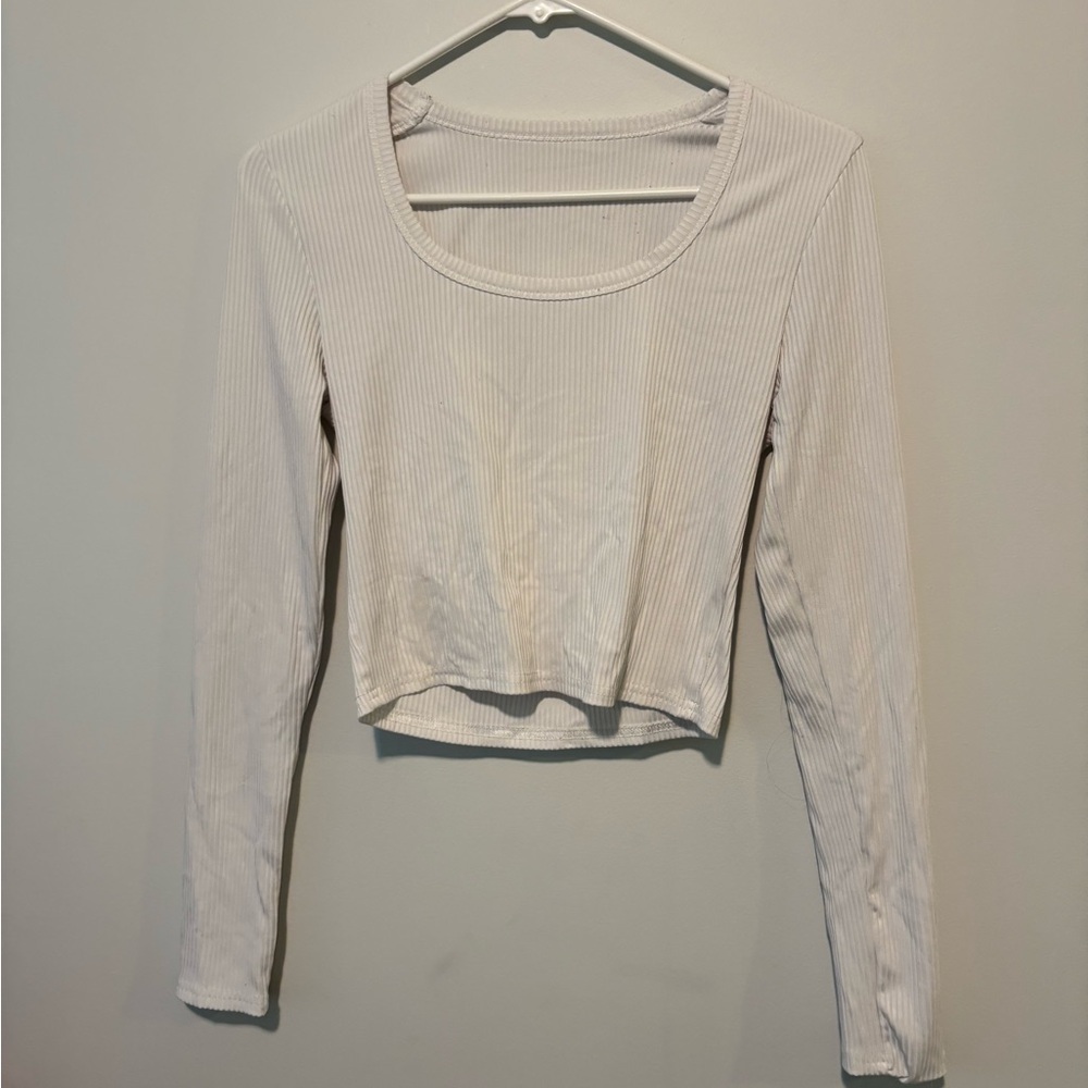 Women's White Long Sleeve Top